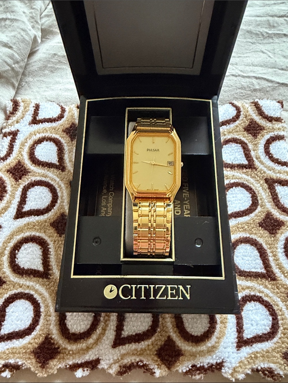Citizen Gold-Tone Rectangular Men's Bracelet Watch